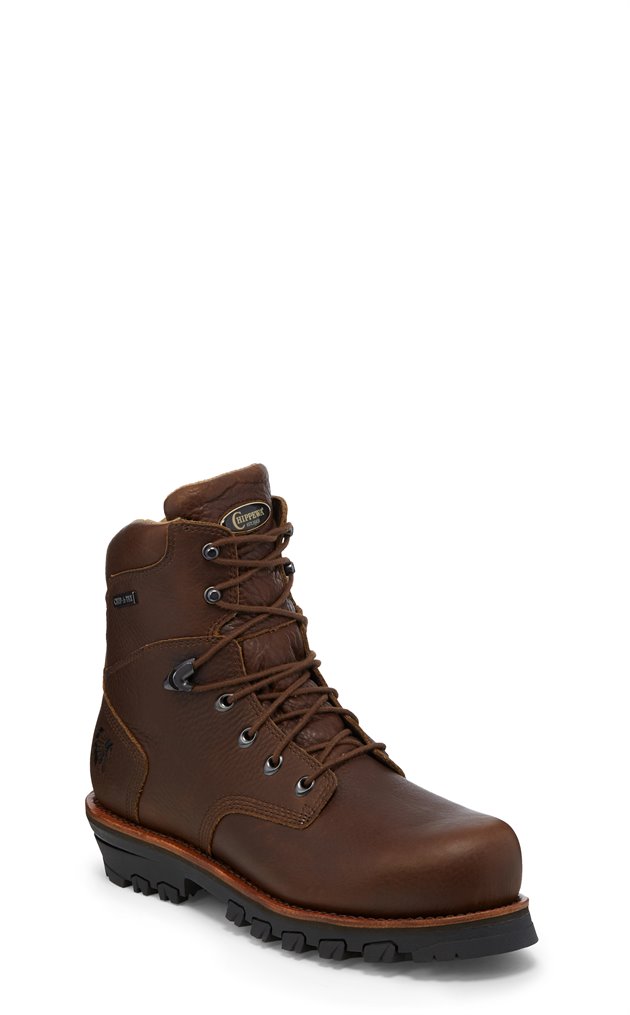 Chippewa Boots 7 Honcho W P Comp Toe Lace Up in Brown Chippewa